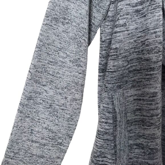 Athleta Sweater Womens Size S Heather Gray Heavy Knit Pockets Open Front Hoodie - Picture 5 of 10